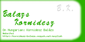 balazs kornidesz business card