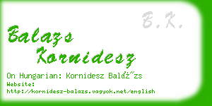 balazs kornidesz business card